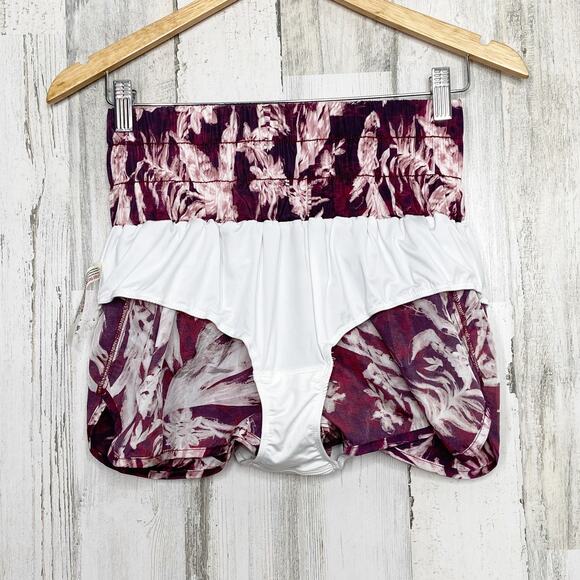 Free People Movement The Way Home Shorts Purple Floral Active Running Gym Size S - Picture 7 of 10